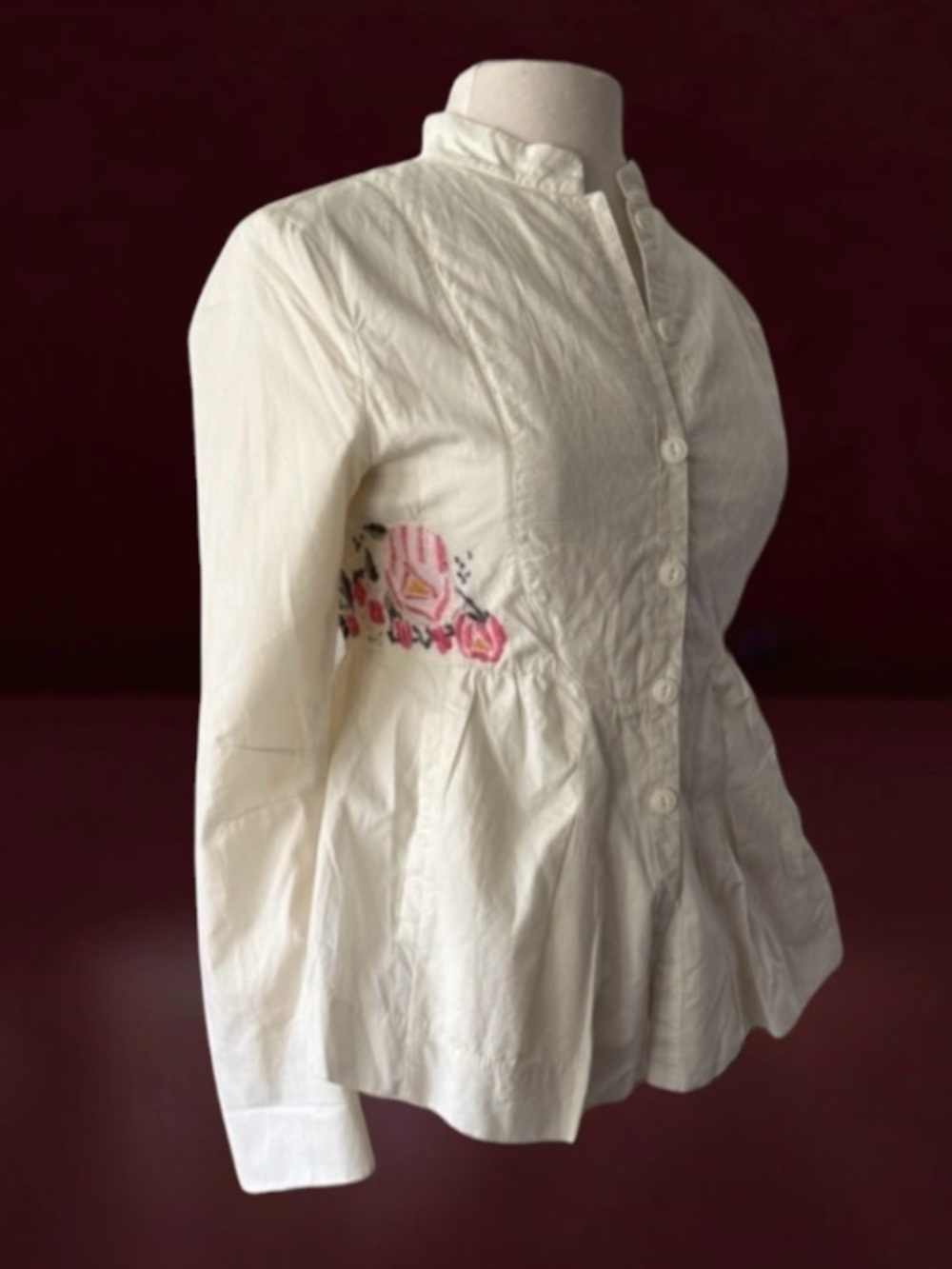 NOA NOA FERMONT EMBROIDERED BUTTON FRONT COTTON JACKET